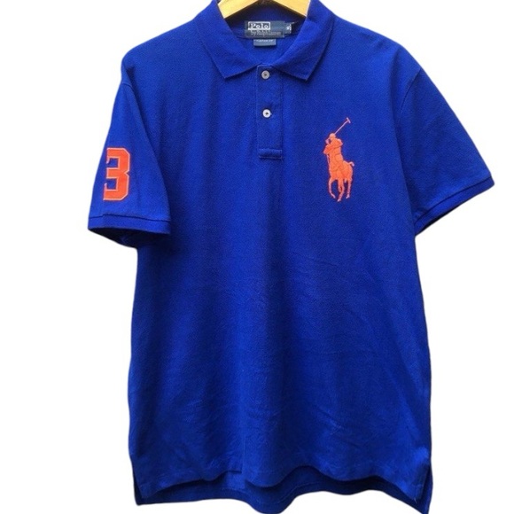 Polo Ralph Lauren Vintage Short Sleeve Shirt Embroidered Big Pony Blue Size XL - Picture 7 of 16